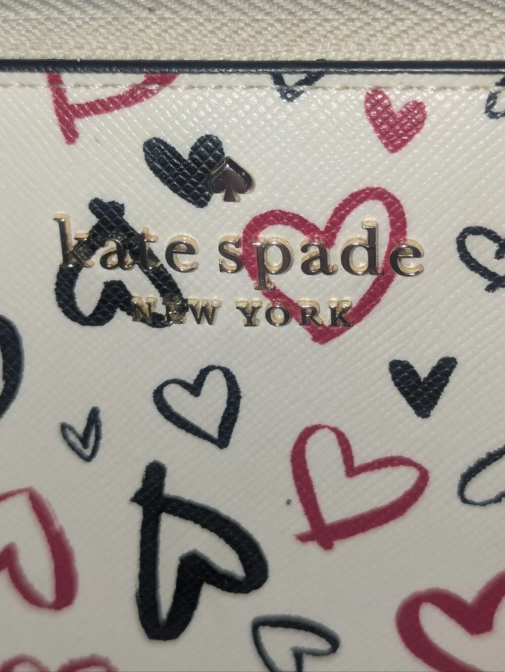 Kate Spade Staci Scribble Hearts Print Continental Zip Wallet